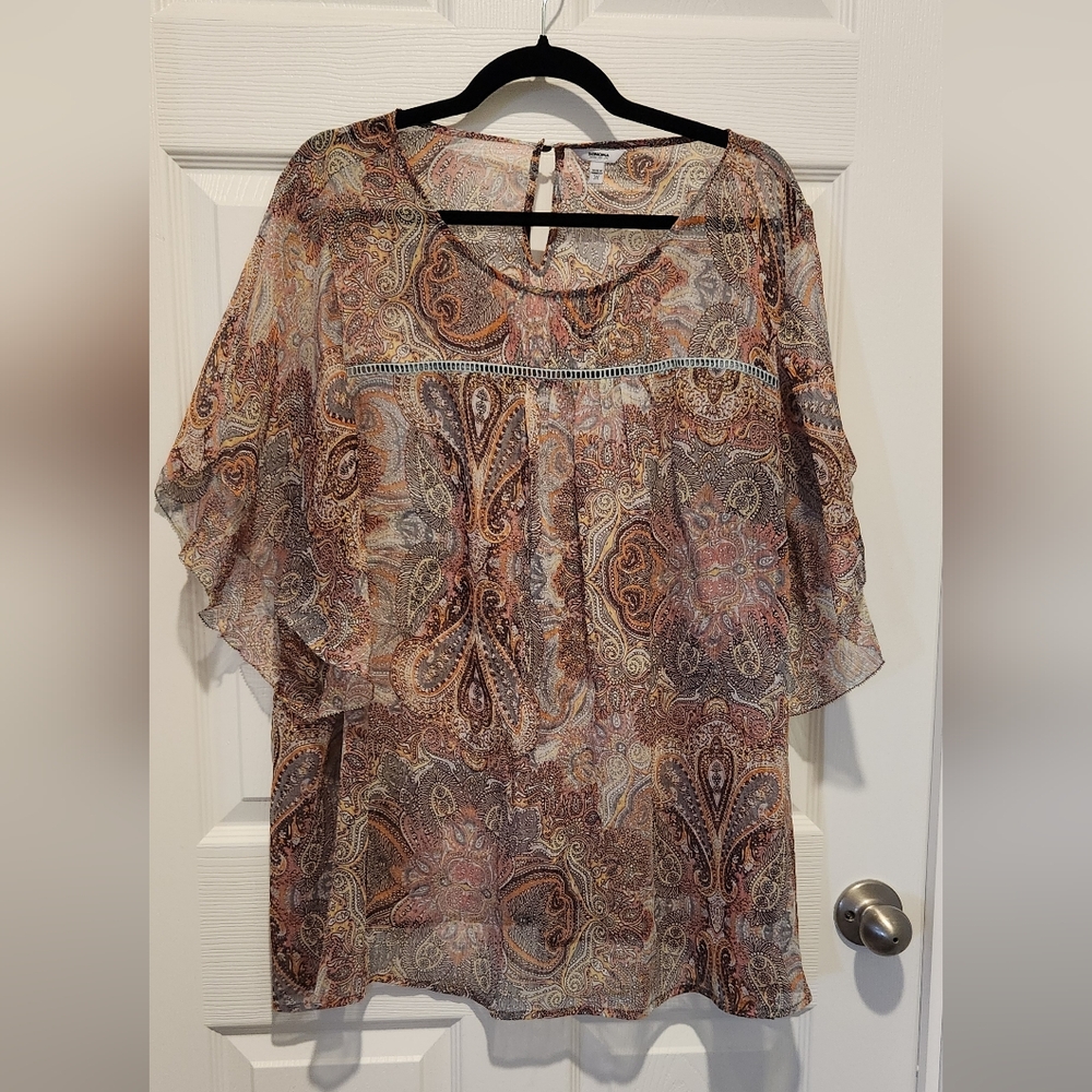 Bohemian Paisley Women's Sheer Blouse